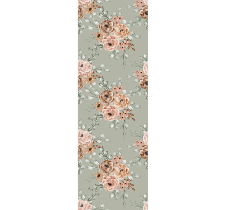 Bedroom wallpaper vintage roses on mint green - TenStickers