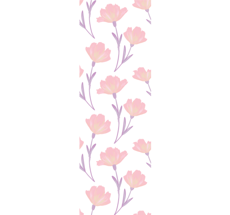 Bedroom wallpaper with minimalistic watercolor flowers - TenStickers