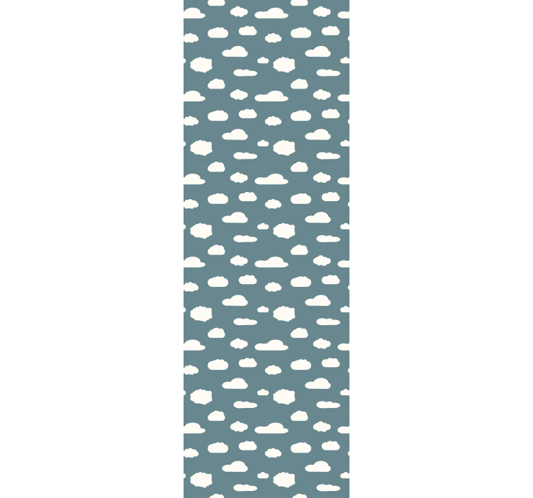 Bedroom wallpaper pattern in white on blue - TenStickers