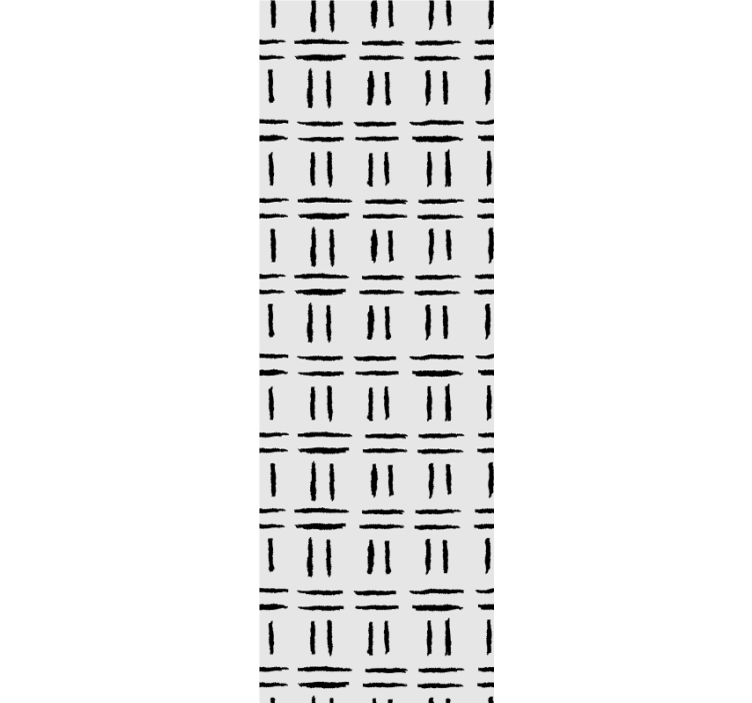 Bedroom wallpaper with grid ink brush pattern - TenStickers