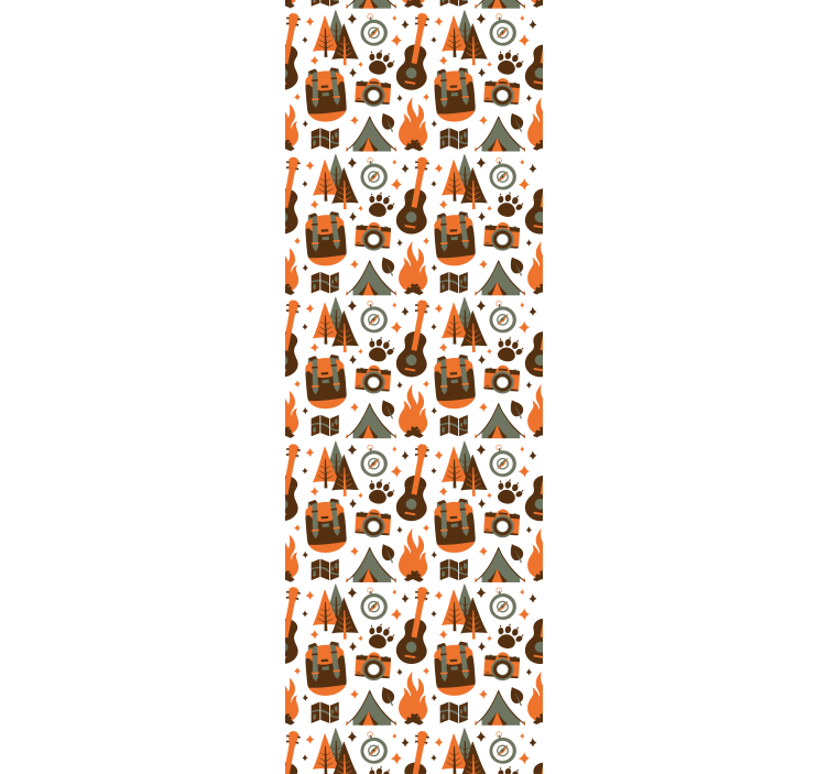 Bedroom wallpaper mountains bear wooden fire - TenStickers