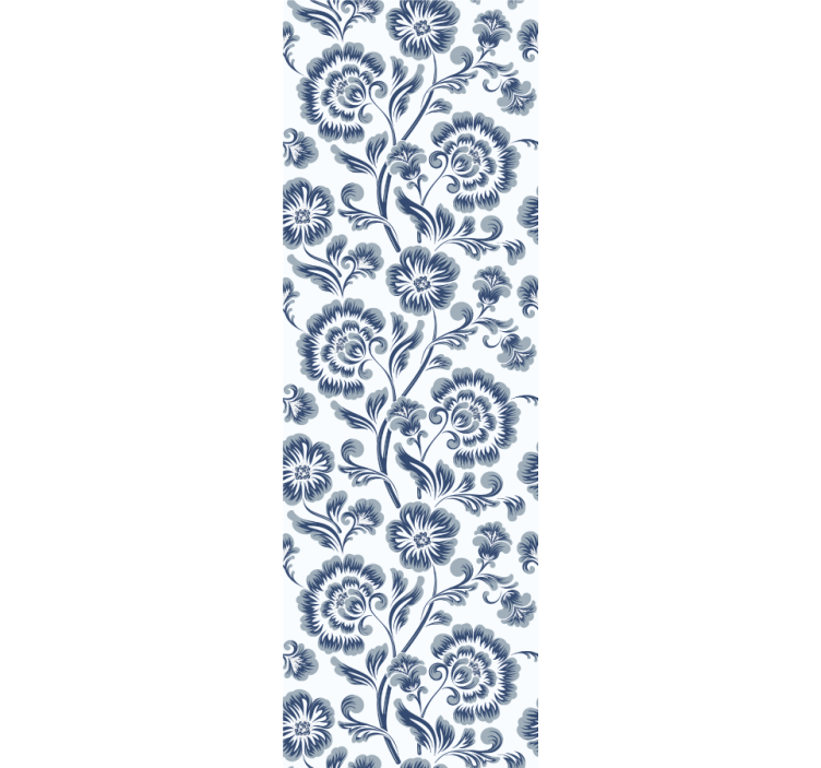 Bedroom wallpaper blue flowers grandmillenial pattern - TenStickers