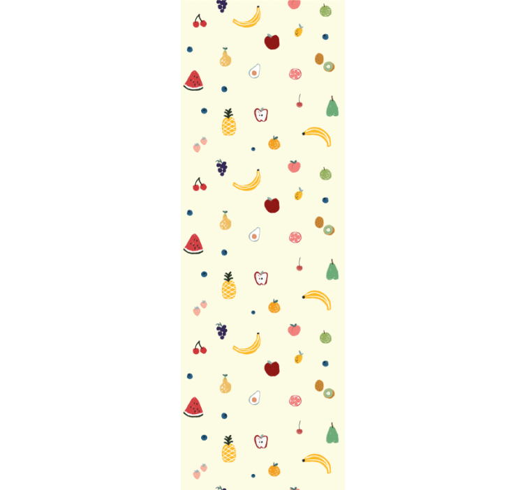 Bedroom wallpaper with a colorful fruit pattern - TenStickers