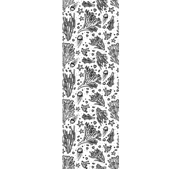 Bedroom wallpaper featuring black silhouetted sea creatures - TenStickers