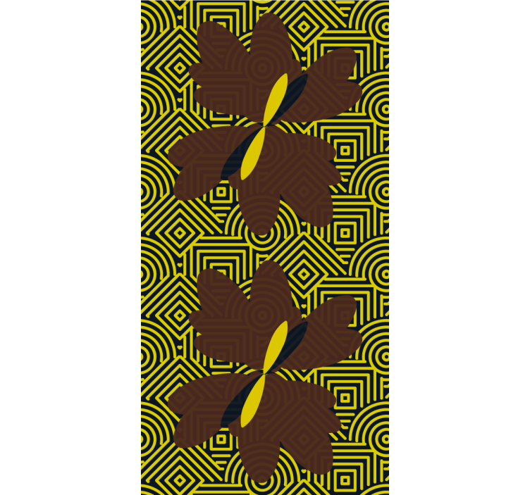 Bedroom wallpaper in african style brown and yellow design - TenStickers