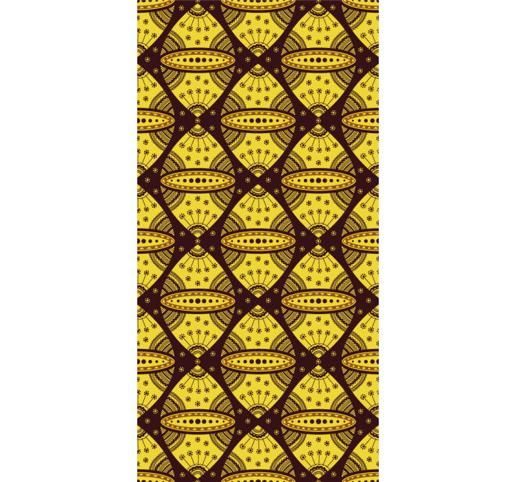 Bedroom wallpaper african style abstract art yellow - TenStickers