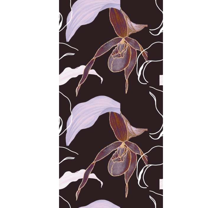 Bedroom wallpaper african style purple orchid design - TenStickers