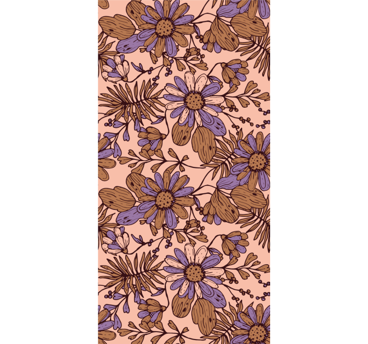 Bedroom wallpaper african style brown floral design - TenStickers