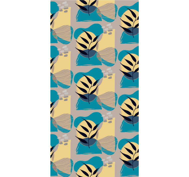 Bedroom wallpaper in african style blue abstract pattern - TenStickers