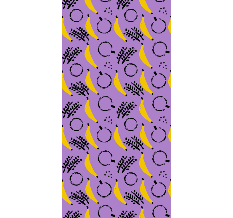 Bedroom wallpaper african style purple banana design - TenStickers