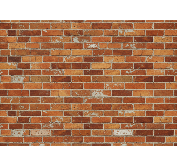 Industrial wallpaper orange brick design - TenStickers