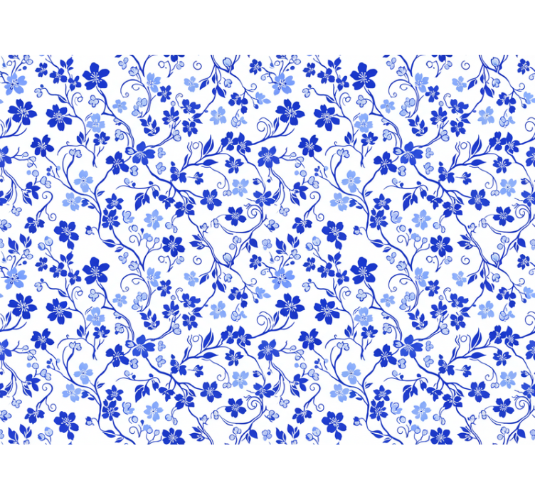 Flower wallpaper blue cherry blossom - TenStickers