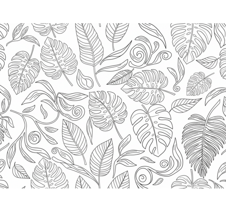 Modern wallpaper botanical black and white - TenStickers