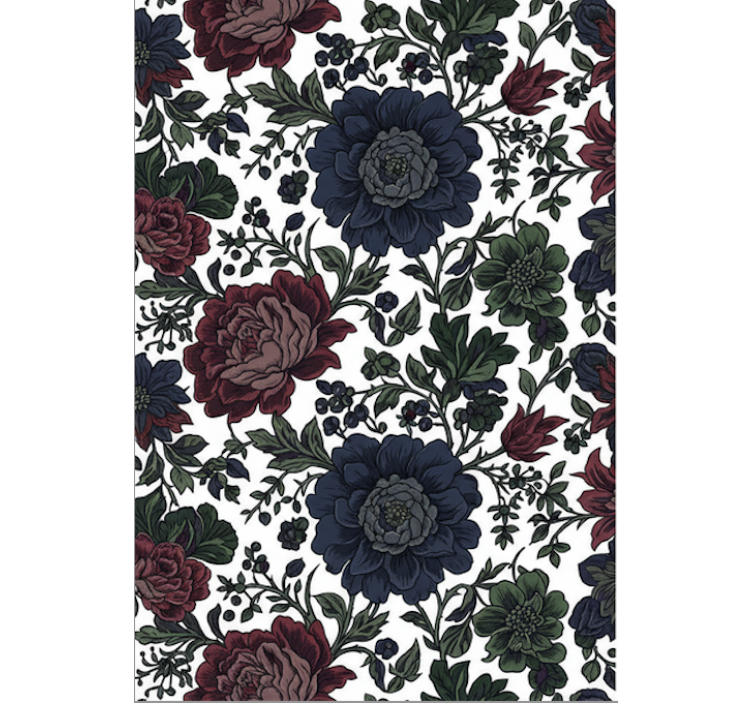 Flower wallpaper dark moody floral design - TenStickers