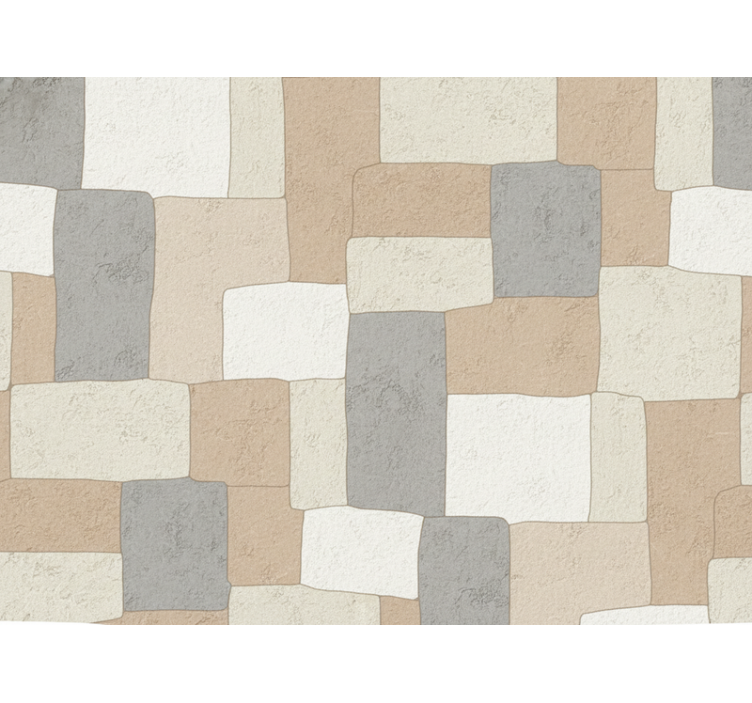 Square wallpaper in neutral textured blocks - TenStickers