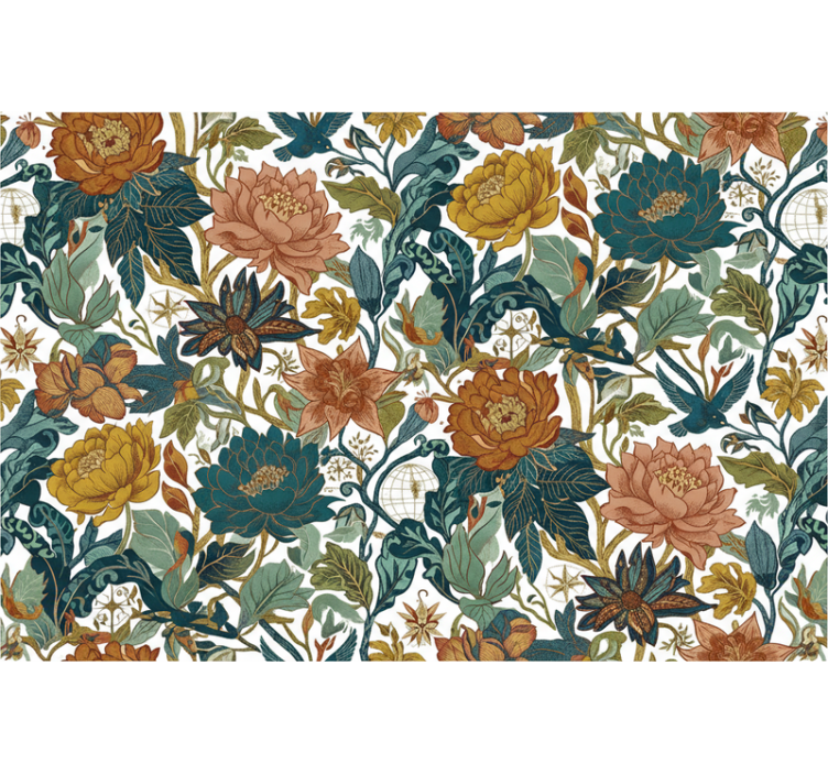 Flower wallpaper travel-inspired living walls - TenStickers