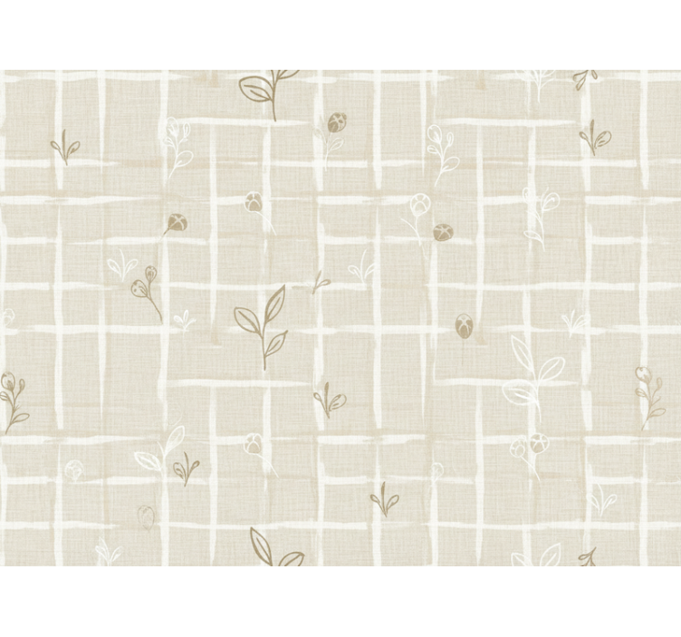 Beige wallpaper creme color with linen texture - TenStickers