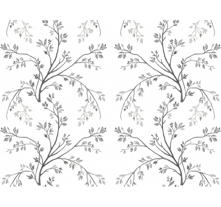 Flower wallpaper grey soft branches - TenStickers