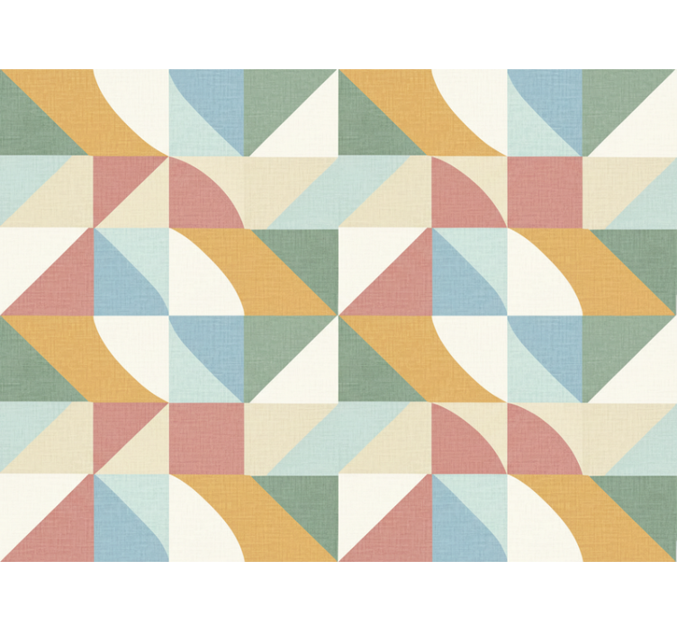 Rustic wallpaper with soft pastel geometric shapes - TenStickers