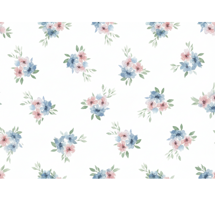 Flower wallpaper small watercolor flowers - TenStickers