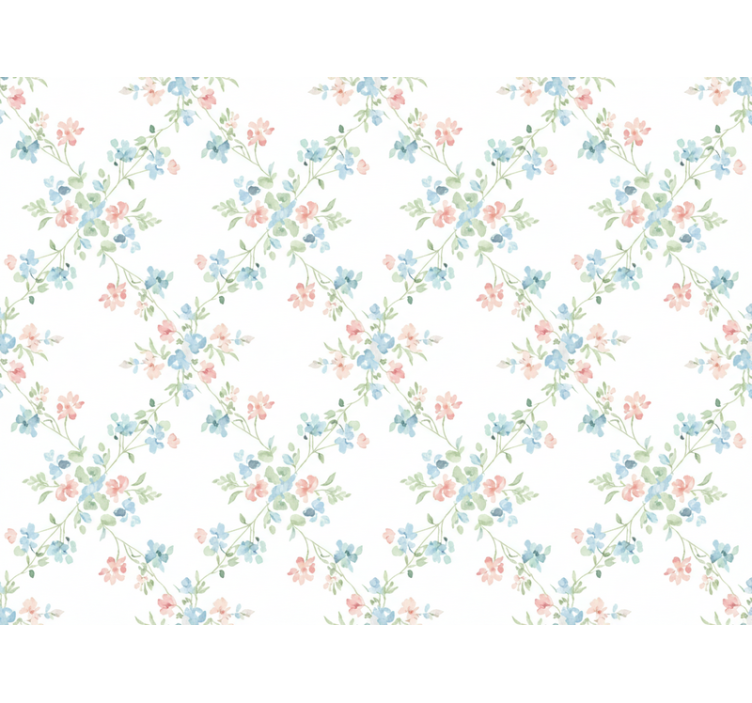 Flower wallpaper small flowers in pale watercolor - TenStickers