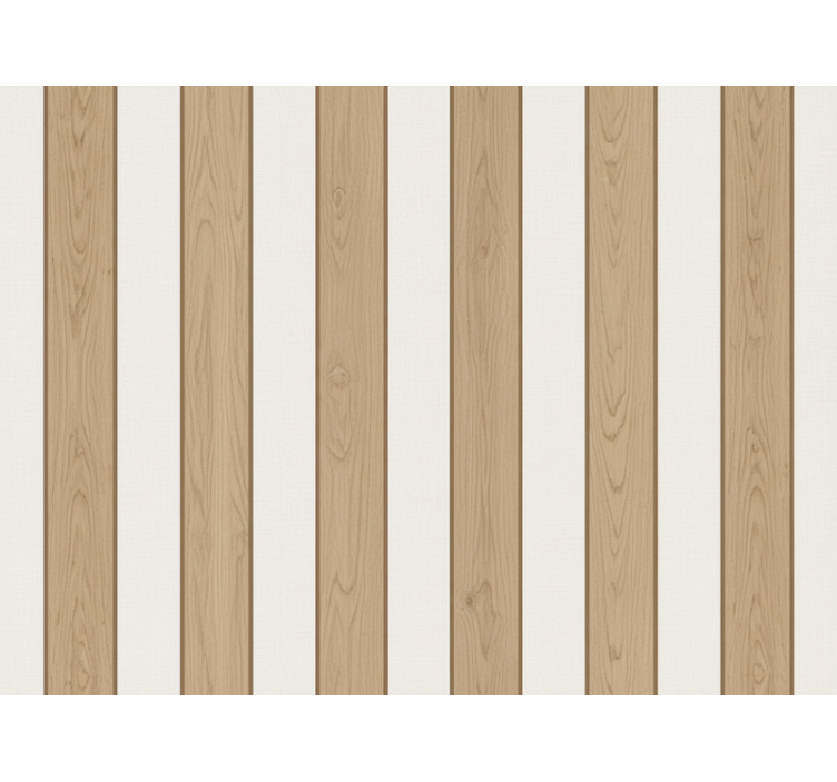 Vertical line wallpaper wooden panel look - TenStickers