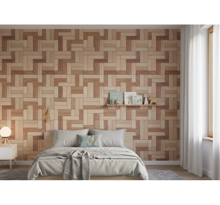 Wood wallpaper with natural wood appearance - TenStickers