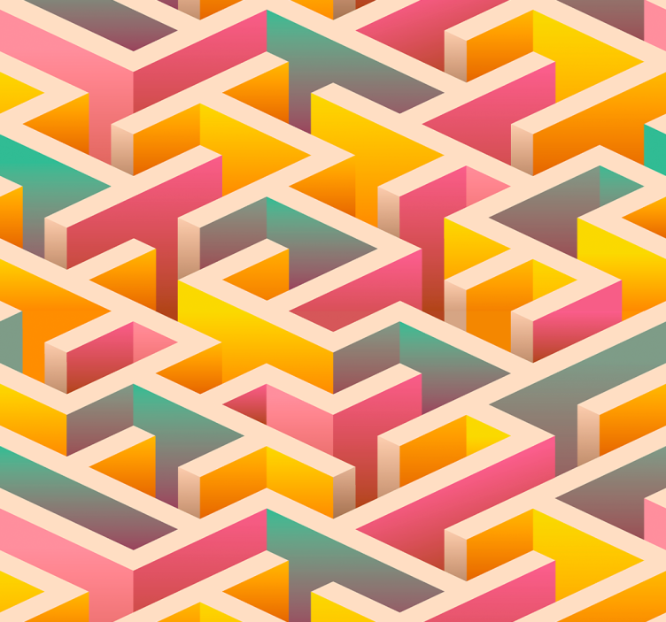 Geometric Interlock geometric wallpaper - TenStickers