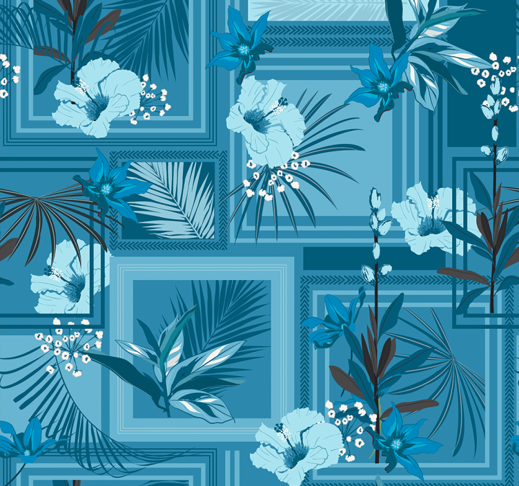 Floral Geometry floral ornament wallpaper - TenStickers