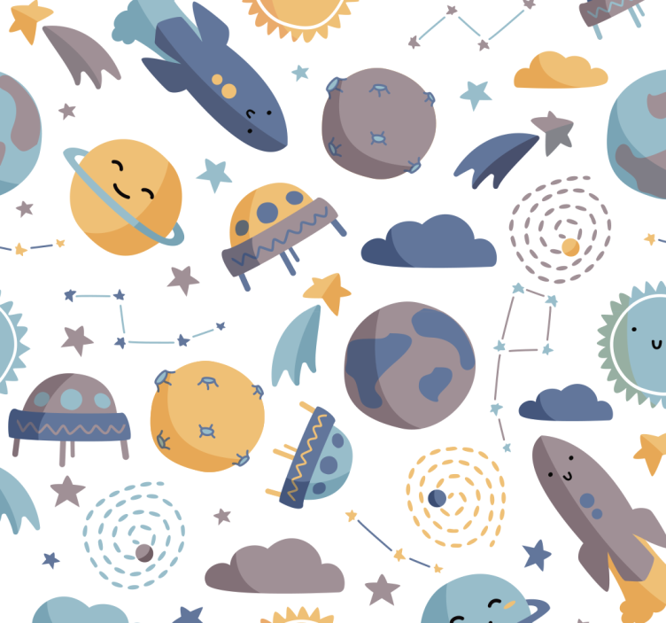 Space Childrens Wallpaper - TenStickers
