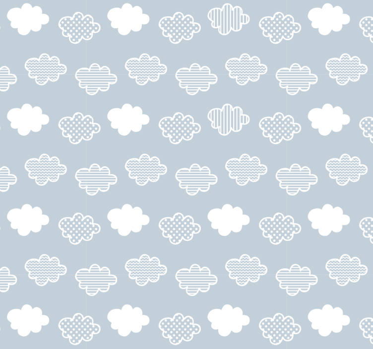 Blue Clouds Textured Wallpaper - TenStickers
