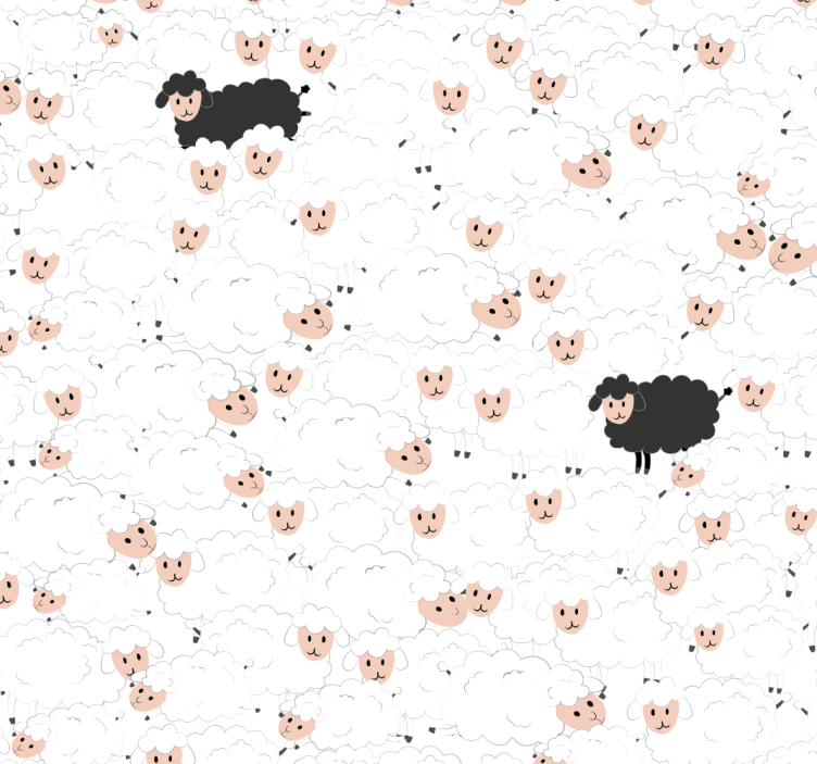 Animal Wallpaper patterned sheeps for kids - TenStickers