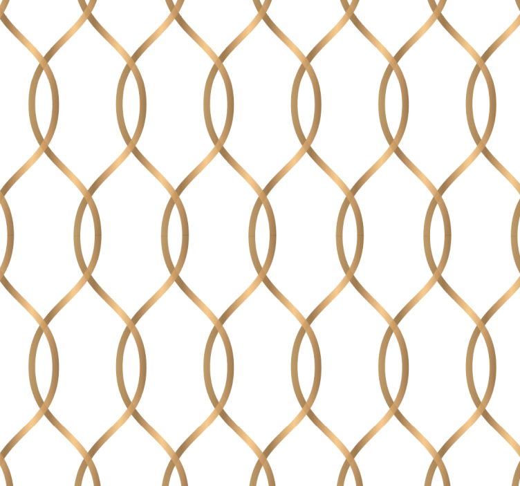 Golden stripes ornamental shapes wallpaper - TenStickers