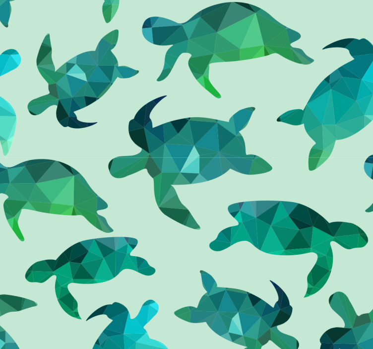 Turtle Pattern fish wallpaper - TenStickers