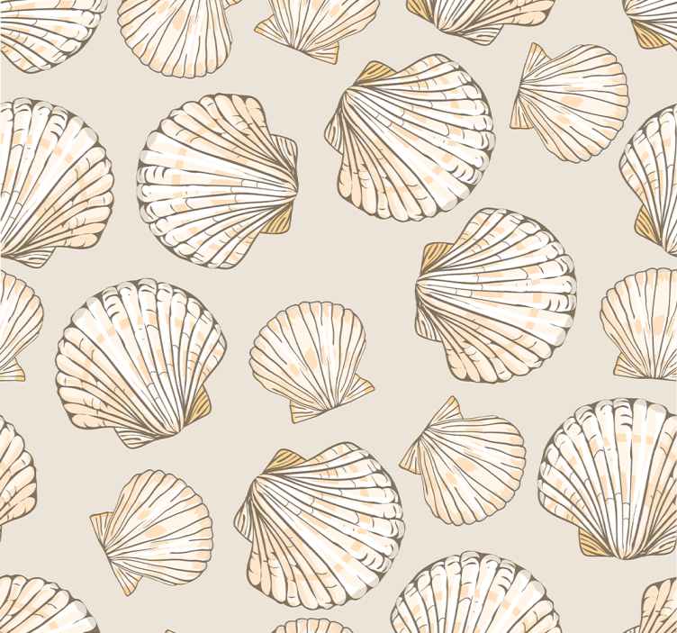 Big and Small Seashells Shell Wallpaper - TenStickers
