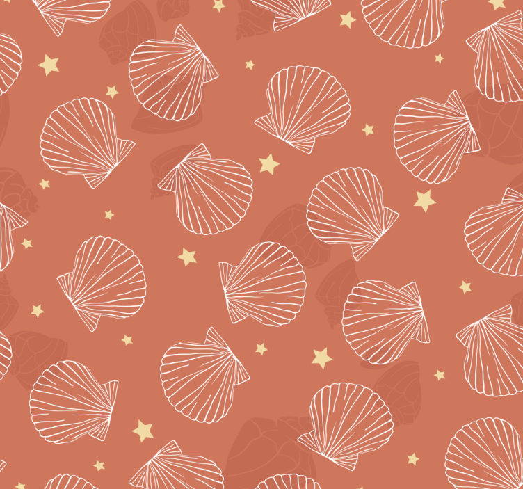 Seashell Star Pattern animal wallpaper - TenStickers