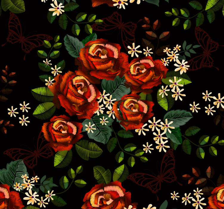 Glamorous Garden Vintage Wallpaper - TenStickers