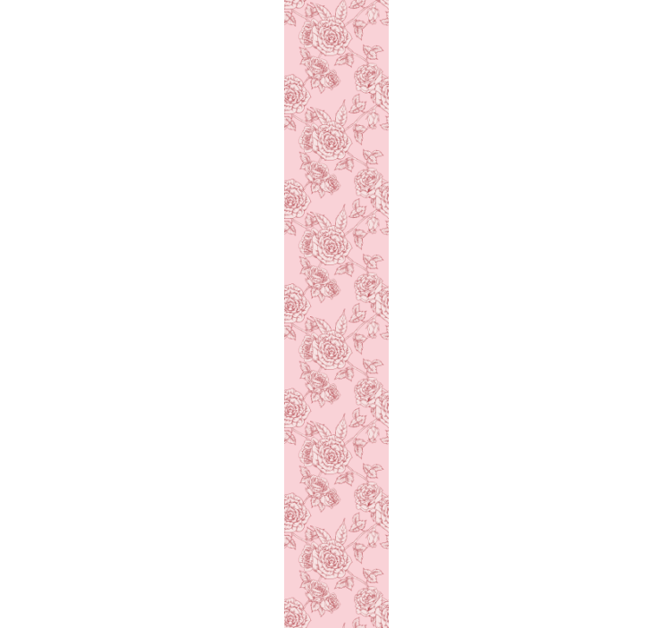 Rose Sketch Pattern flower wallpaper - TenStickers