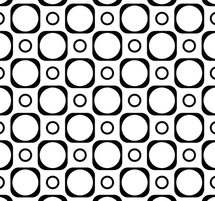 Bathroom wallpaper black and white tiles - TenStickers