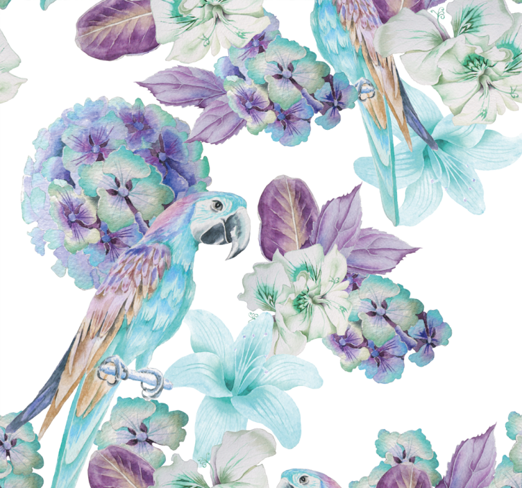 Floral Parrot Design parrots wallpaper - TenStickers