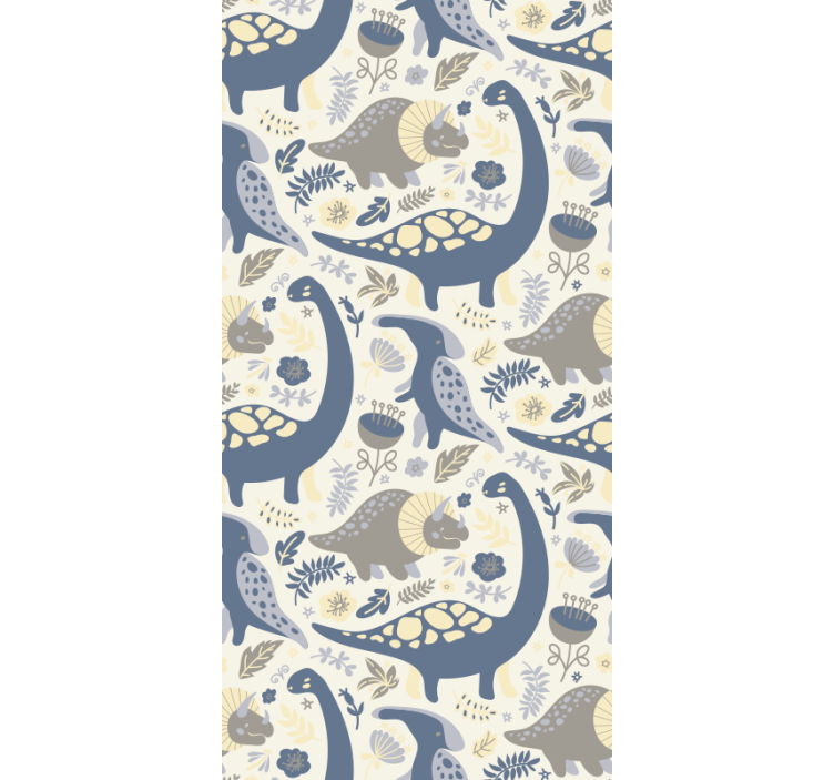 Blue dinosaurs Nordic style children wallpaper - TenStickers