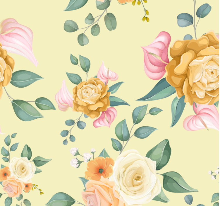 Floral Blossom Array flower wallpaper - TenStickers