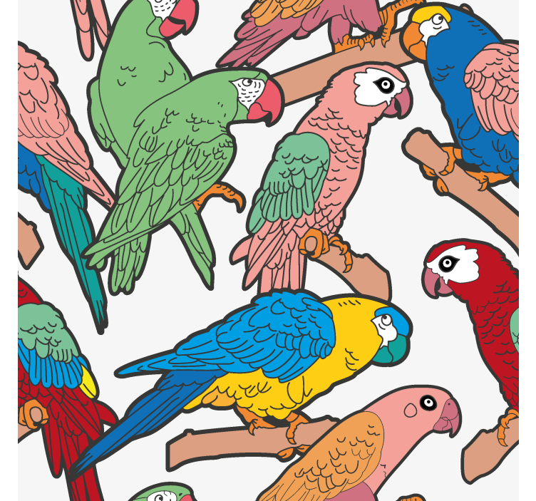 Parrot Ensemble parrots wallpaper - TenStickers