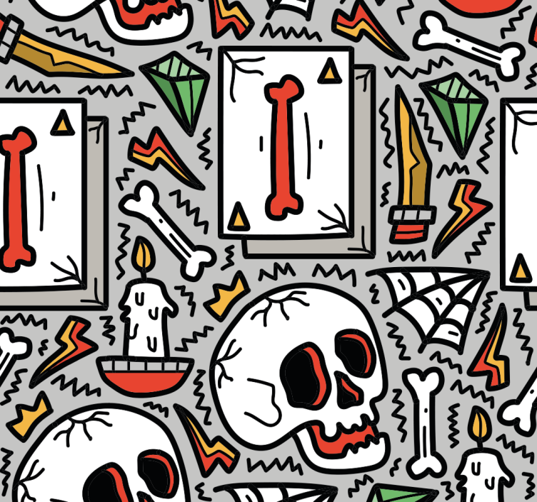 Black and white Elements Halloween Wallpaper - TenStickers