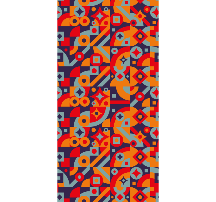 Geometric Motifs vintage wallpaper - TenStickers