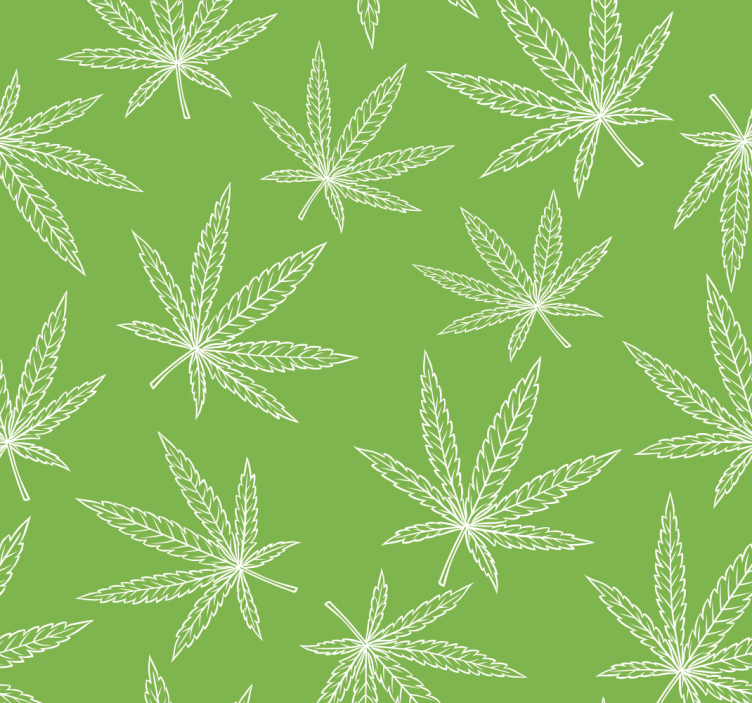 Cannabis pattern Modern Wallpaper - TenStickers