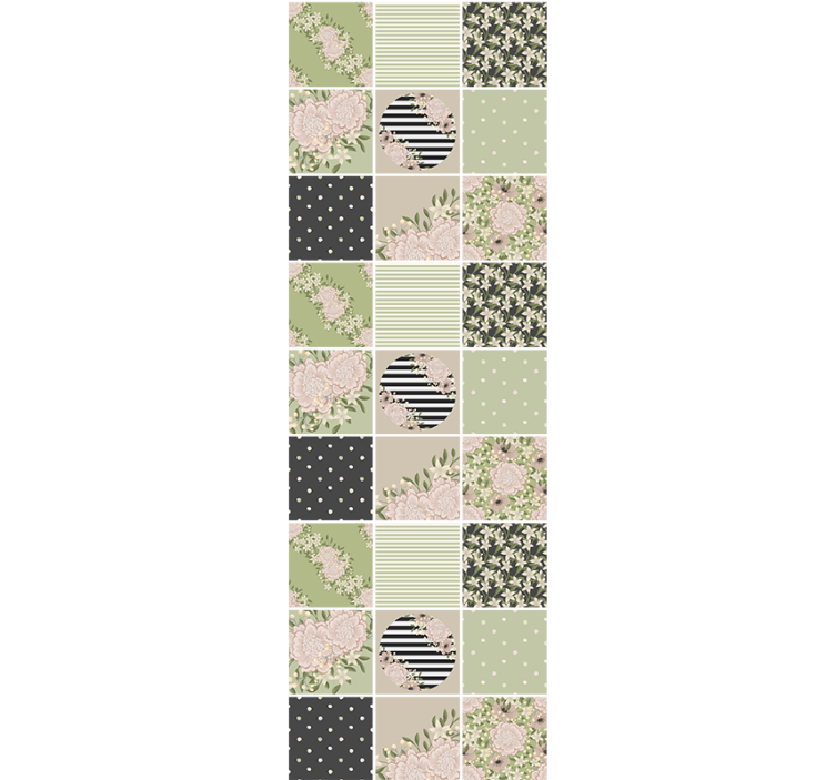 Floral ornament wallpaper floral patchwork design - TenStickers