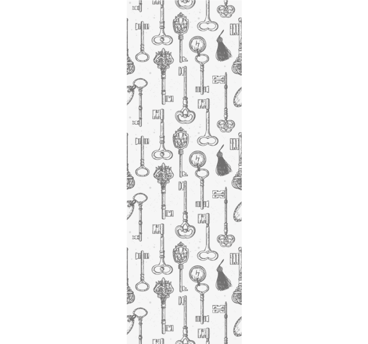 Antique Key Motifs art wallpaper - TenStickers