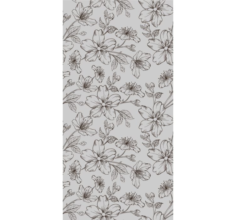 Floral Sketch Elegance flower wallpaper - TenStickers