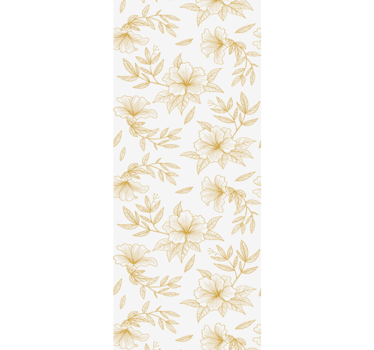 Golden Floral Elegance floral ornament wallpaper - TenStickers